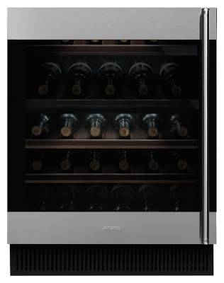 Винный шкаф SMEG CVI338LX3 (петли слева) нерж. сталь / черное стекло